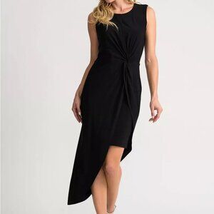 Black Joseph Ribkoff Dress NWT 8 Maxi 202264 High Low Sexy Sleeveless
